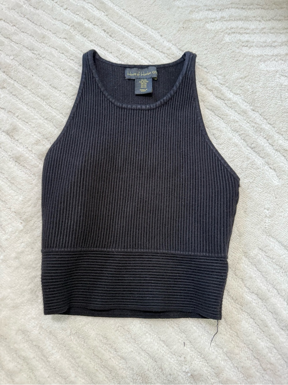 Black Ribbed Knit Tank Top